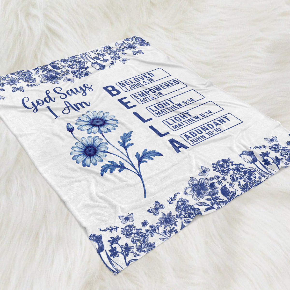 God Says You Are - Personalized Custom Fleece Blanket