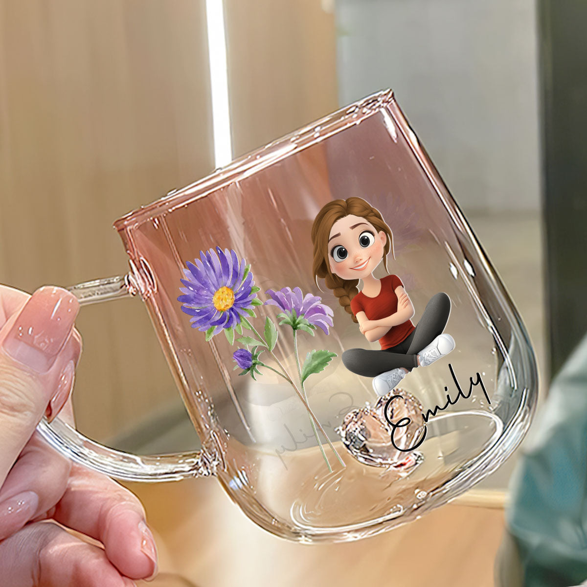 You Are Beautiful Flower - Personalized Custom Pink Gradient Glass Mug