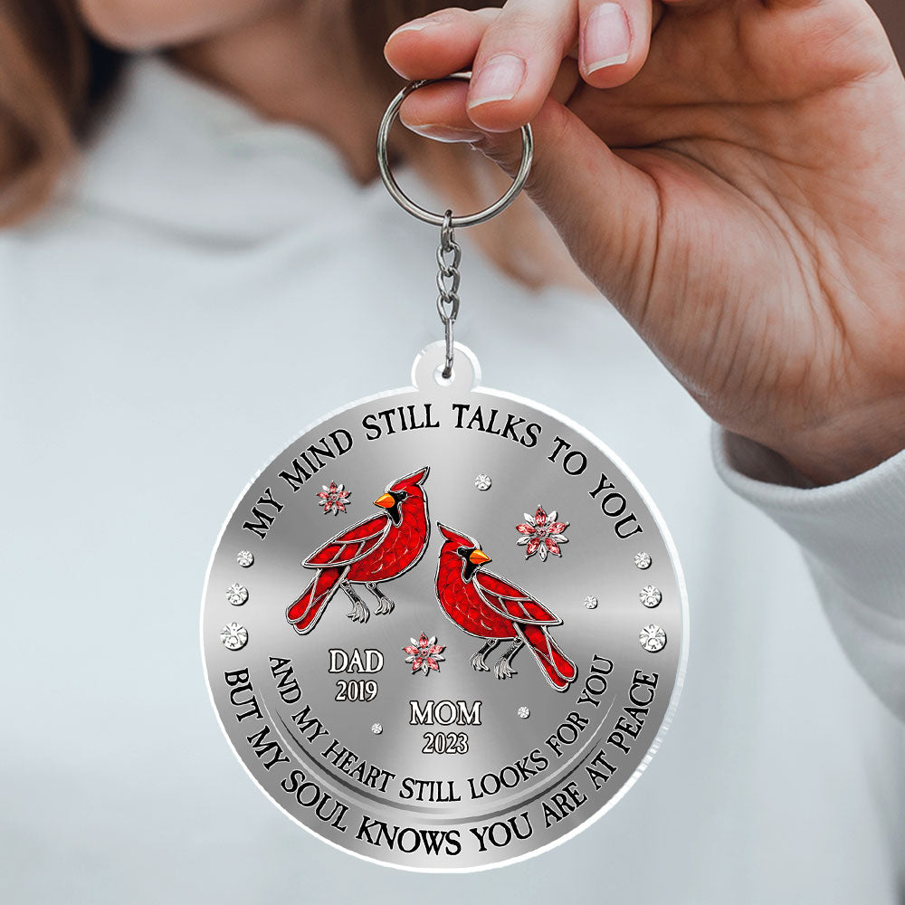 Cardinal Hummingbird My Mind My Heart My Soul - Personalized Custom Acrylic Keychain