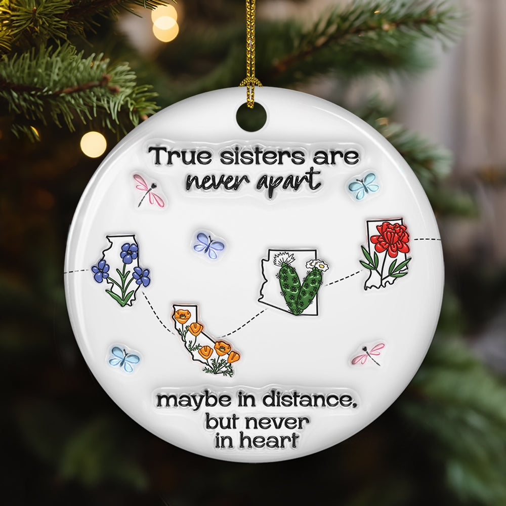 Always Close At Heart - Personalized Custom 3D Inflated Effect Ceramic Ornament