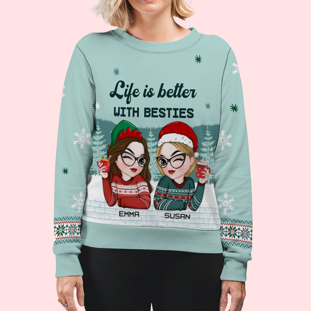 Besties Forever 2024 - Personalized Custom All-Over-Print Sweatshirt