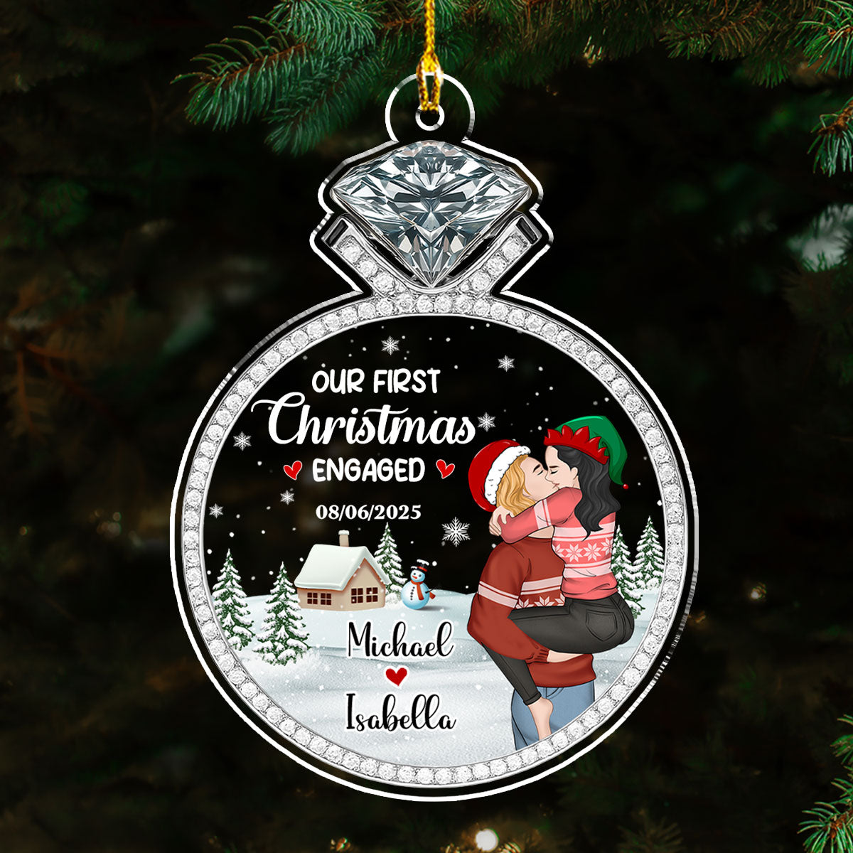 She Said Yes - Personalized Custom Acrylic Ornament