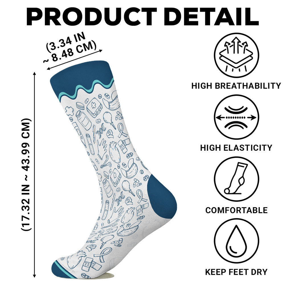 Proud To Be A Nurse - Personalized Custom Crew Socks