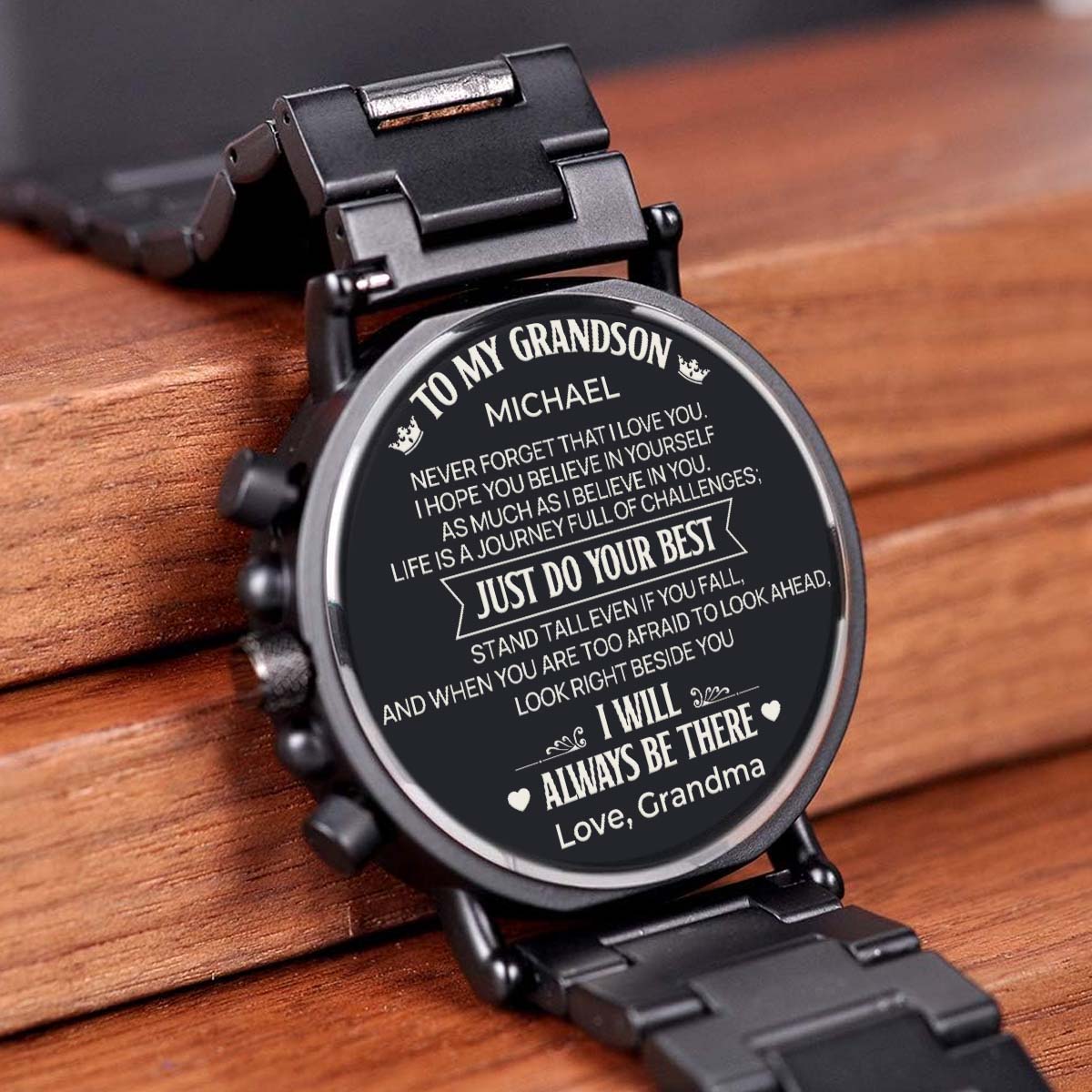 Just Do Your Best - Personalized Engraved Wooden Watches GQ026