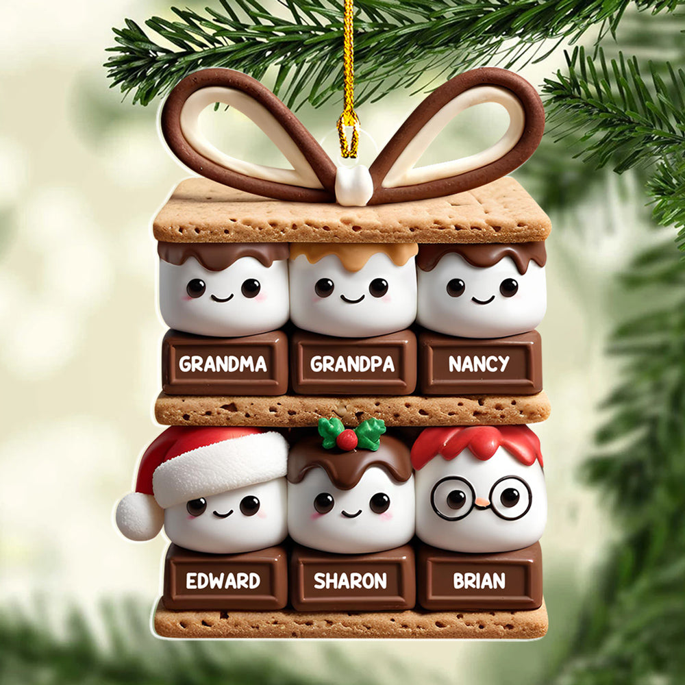 Happy Smores - Personalized Custom Acrylic Ornament - Gifts For Family, Friends, Coworkers