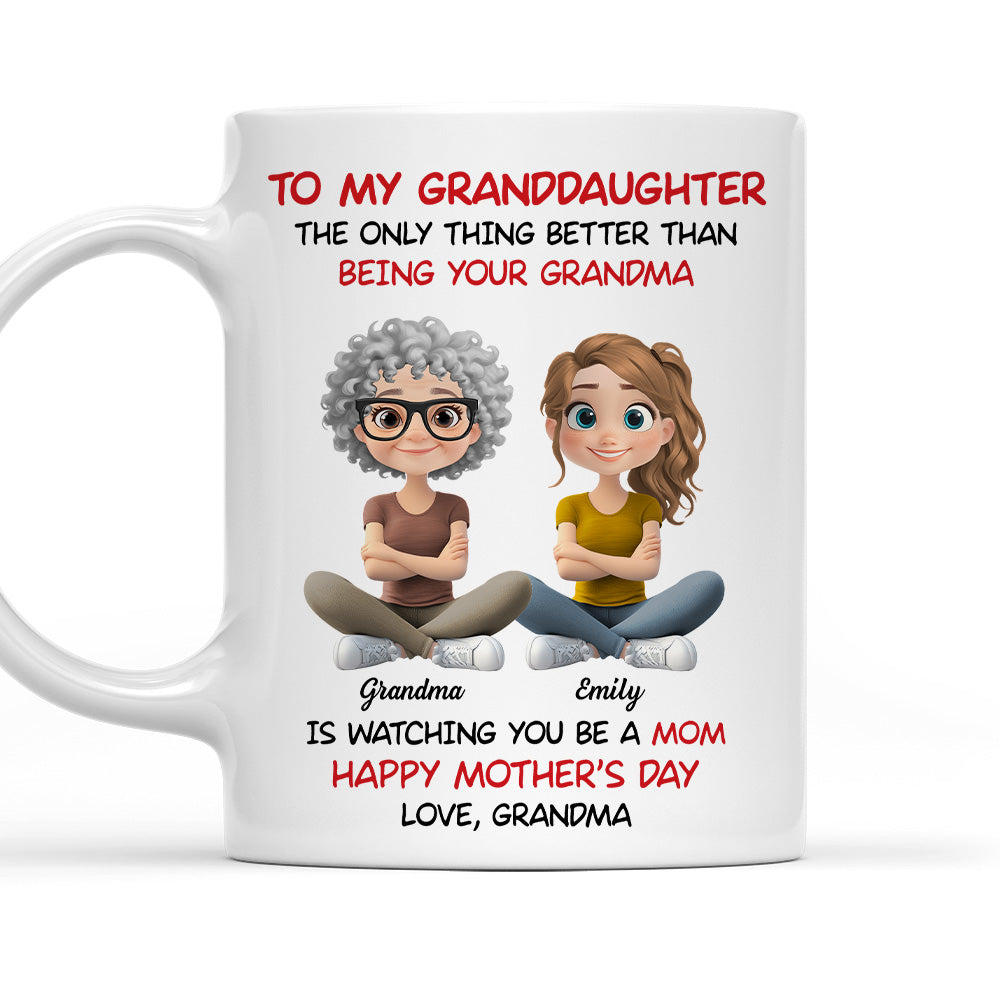 To My Granddaughter Cartoonize - Personalized Custom Coffee Mug