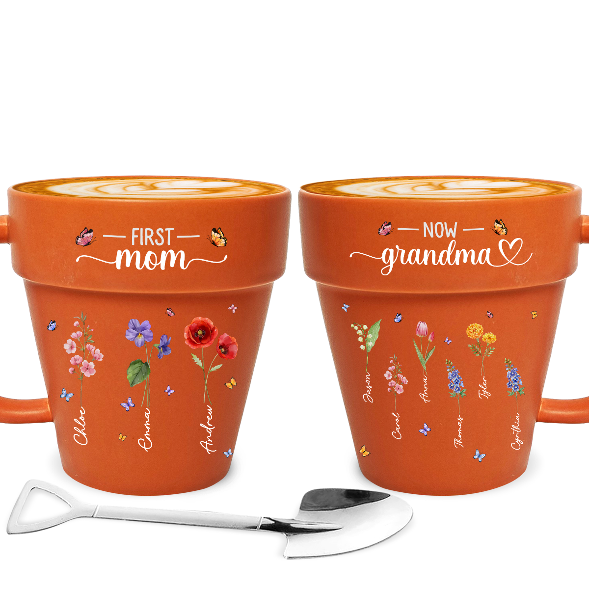 Grandma Birthmonth Flower - Personalized Custom Plant Pot Mug