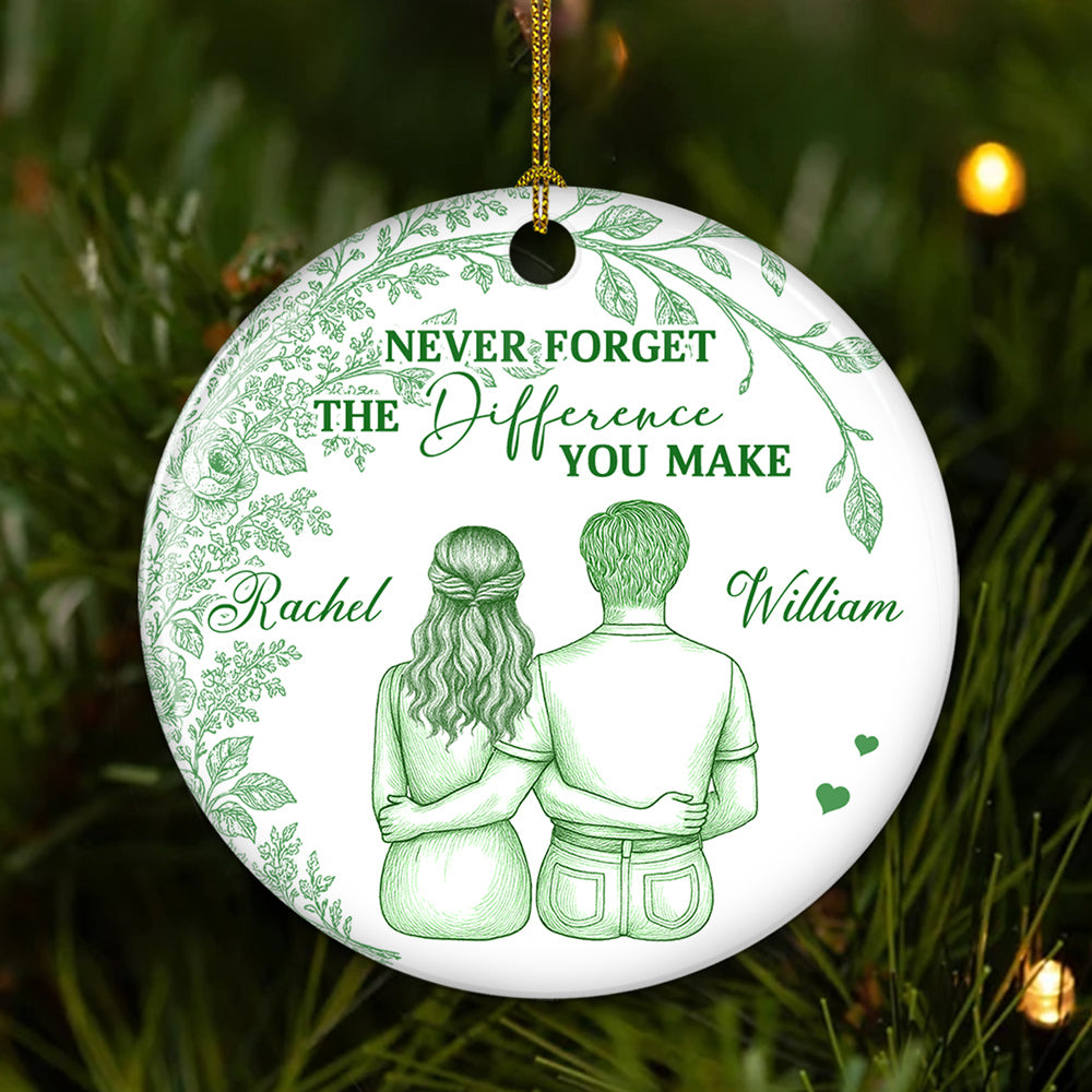 The Difference You Make - Personalized Custom Ceramic Ornament
