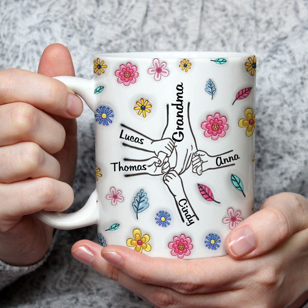 Hold My Hand And My Heart - Personalized Custom 3D Inflated Effect Mug