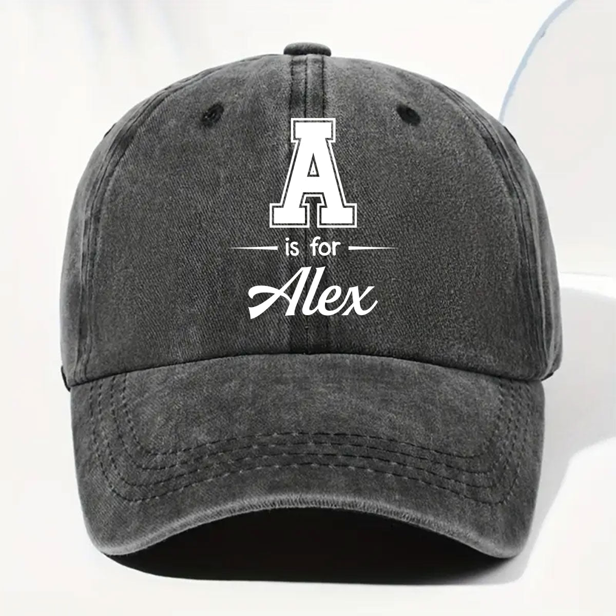 Baby Name - Personalized Custom Vintage Washed Denim Cap