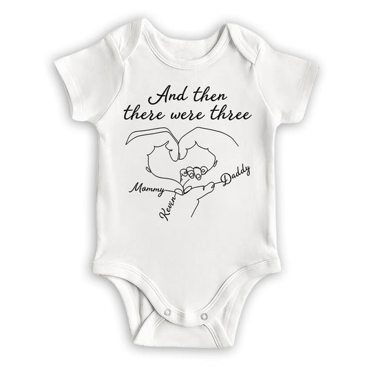 And Then There Were Three - Personalized Custom Baby Onesie