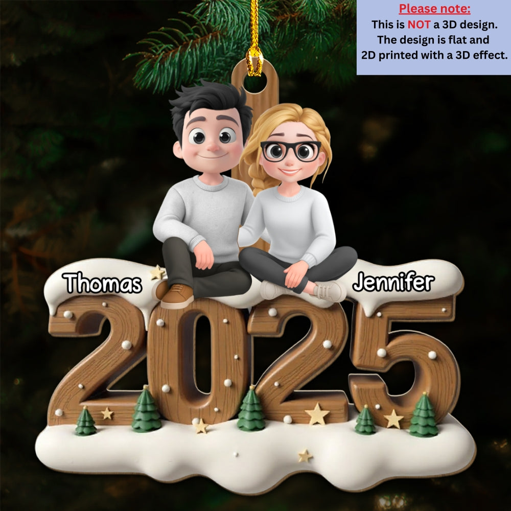 You And Me Now Onwards - Personalized Custom 3D Effect Wood Ornament