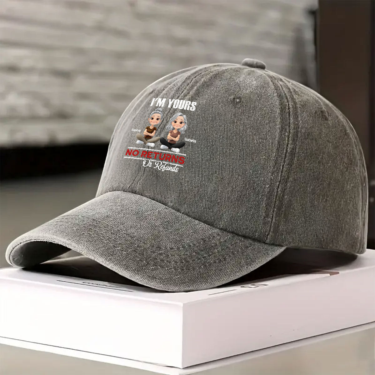 No Refunds 2 - Personalized Custom Vintage Washed Denim Cap