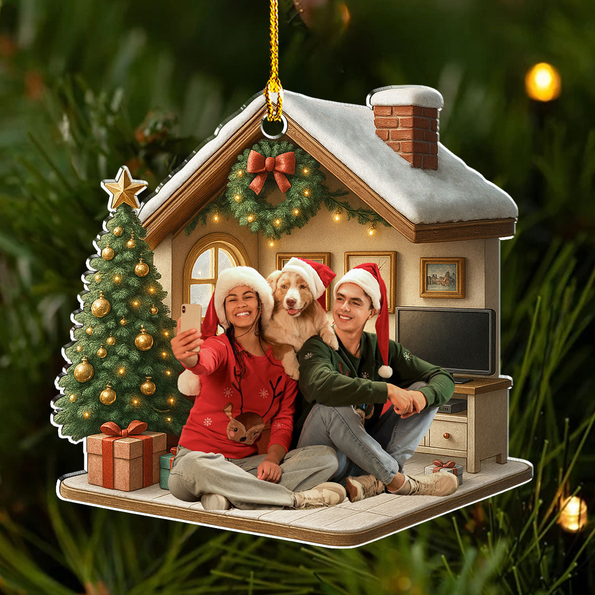 Under One Roof Photo - Personalized Custom 3D Effect Acrylic Ornament