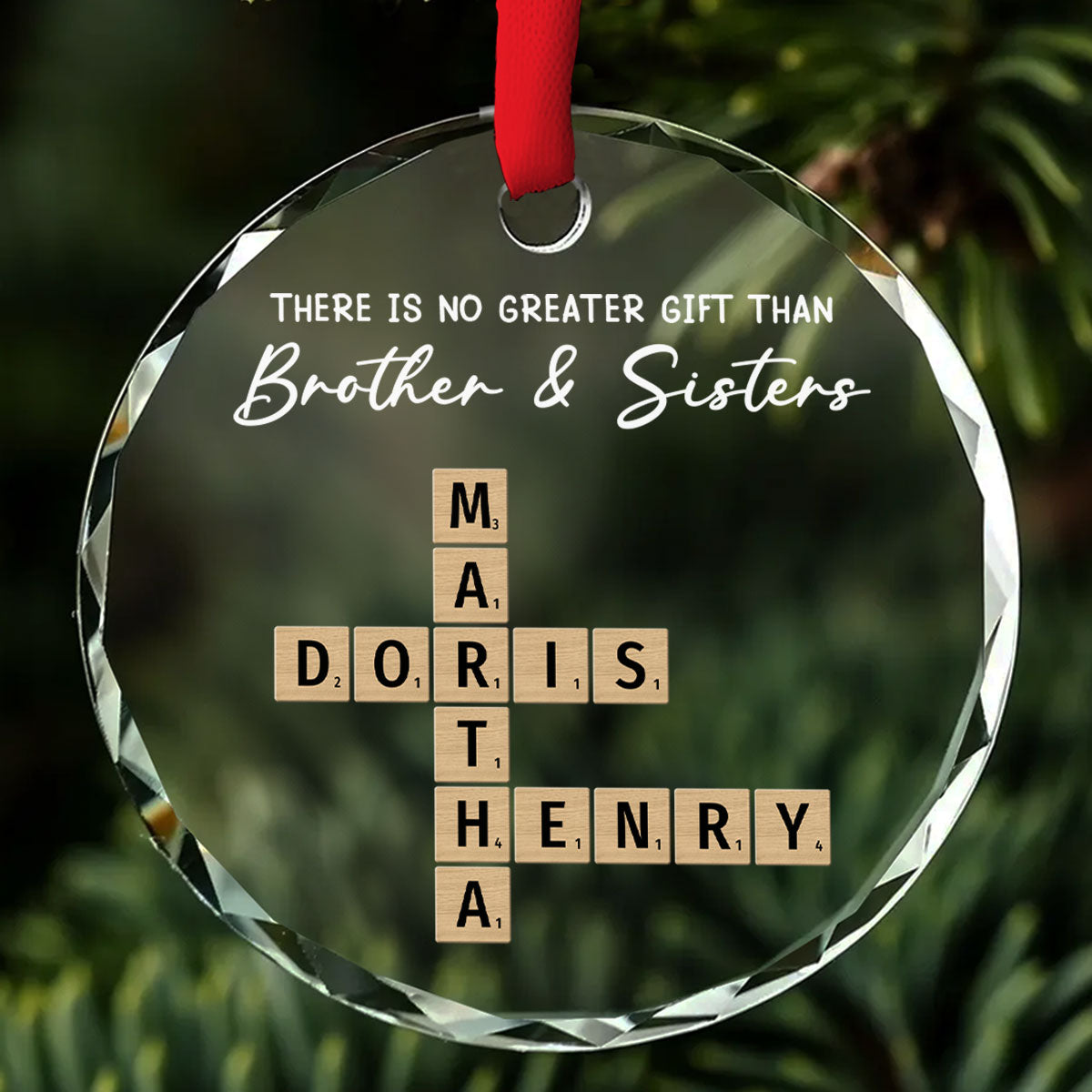 Siblings Are A Precious Gift - Personalized Custom Glass Ornament