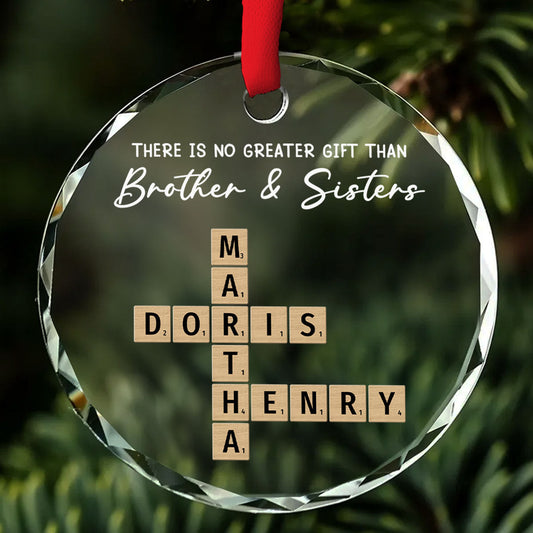 Siblings Are A Precious Gift - Personalized Custom Glass Ornament