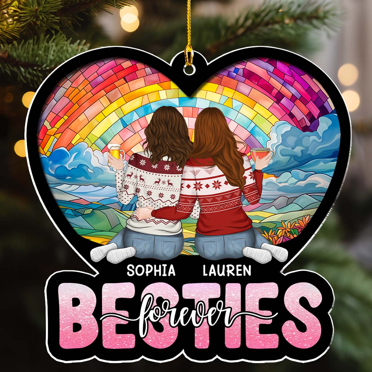 Christmas Besties - Personalized Custom Acrylic Ornament