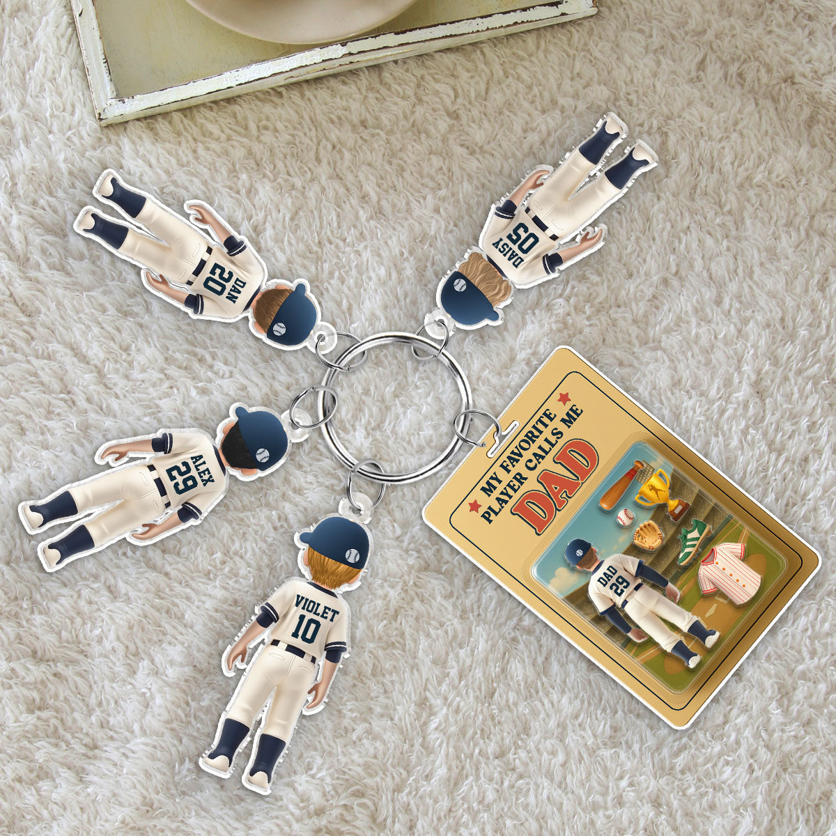 My Favorite Player Calls Me Dad - Personalized Acrylic Tag Keychain