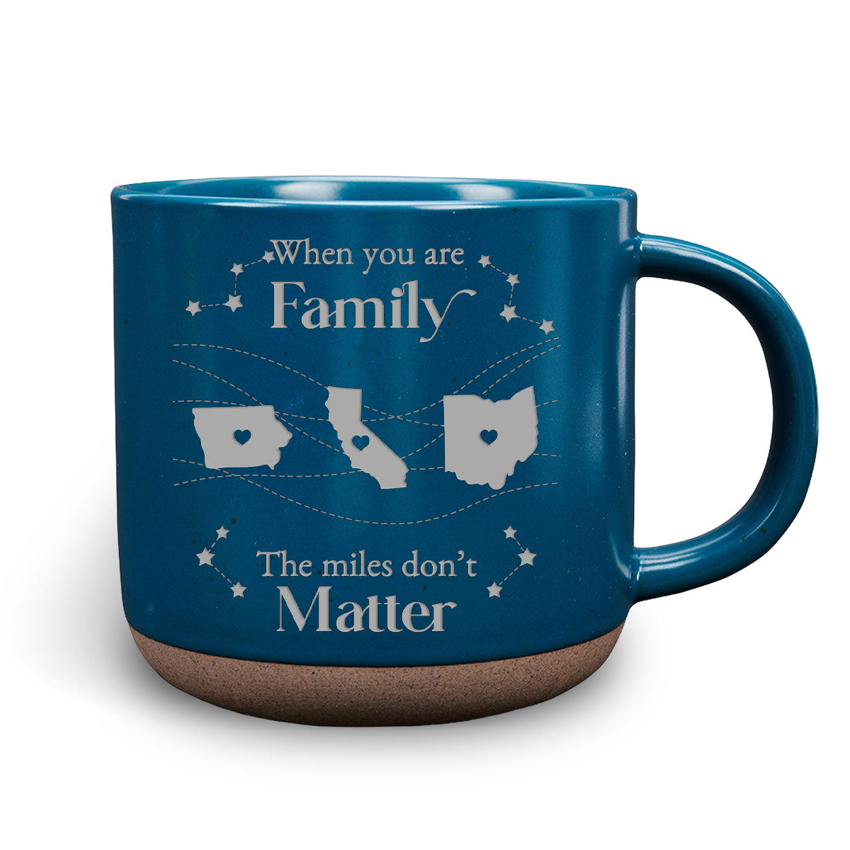 When You Are Family, Distance Does Not Matter - Personalized Custom Pottery Mug