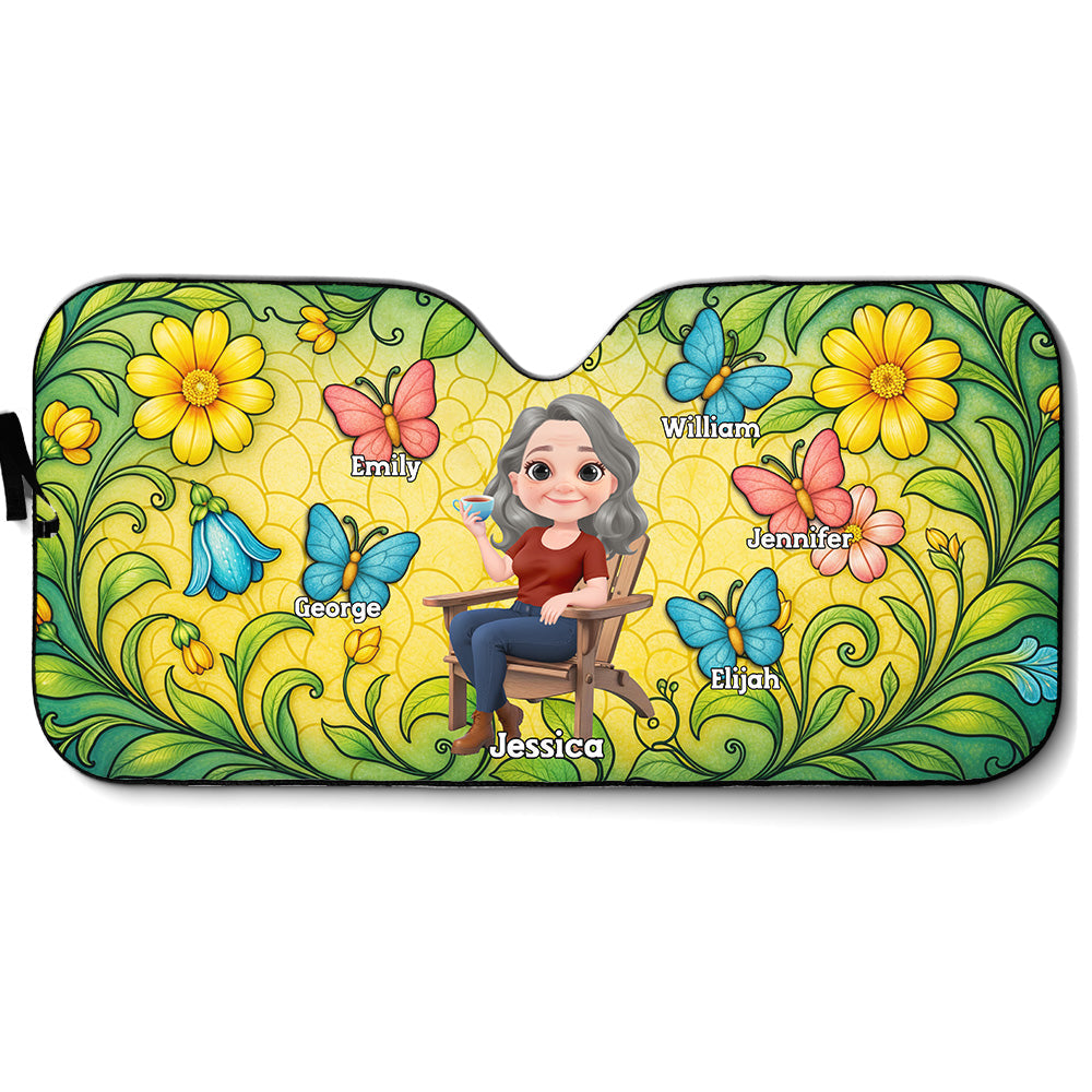 Butterfly Grandma - Personalized Custom Car Sunshade