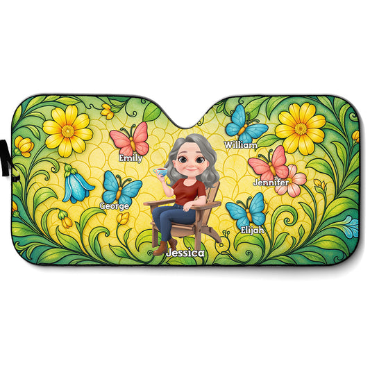 Butterfly Grandma - Personalized Custom Car Sunshade