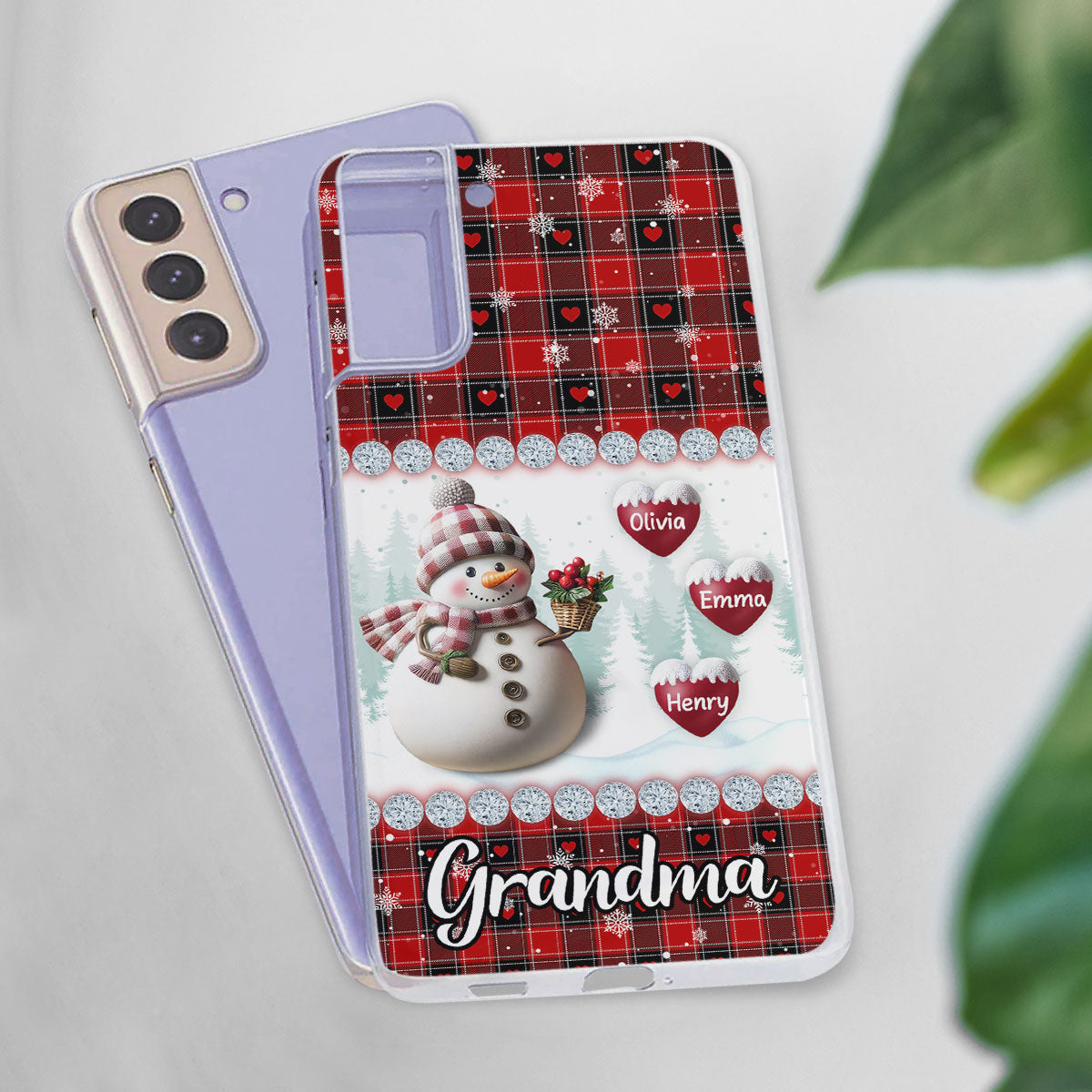 Happy Christmas Snowman Grandma - Personalized Custom Phone Case