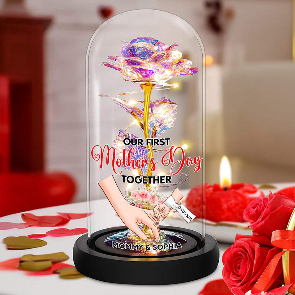 Our First Mother's Day Together - Personalized Custom Sparkly Rose