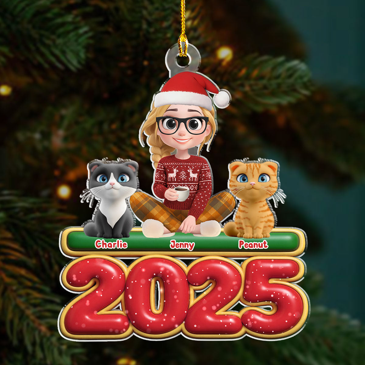 Me And My Cats - Personalized Custom Acrylic Ornament