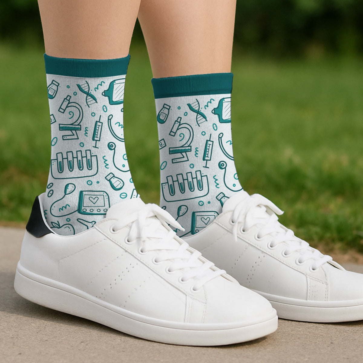 This Nurse Is Off Duty - Personalized Custom Crew Socks