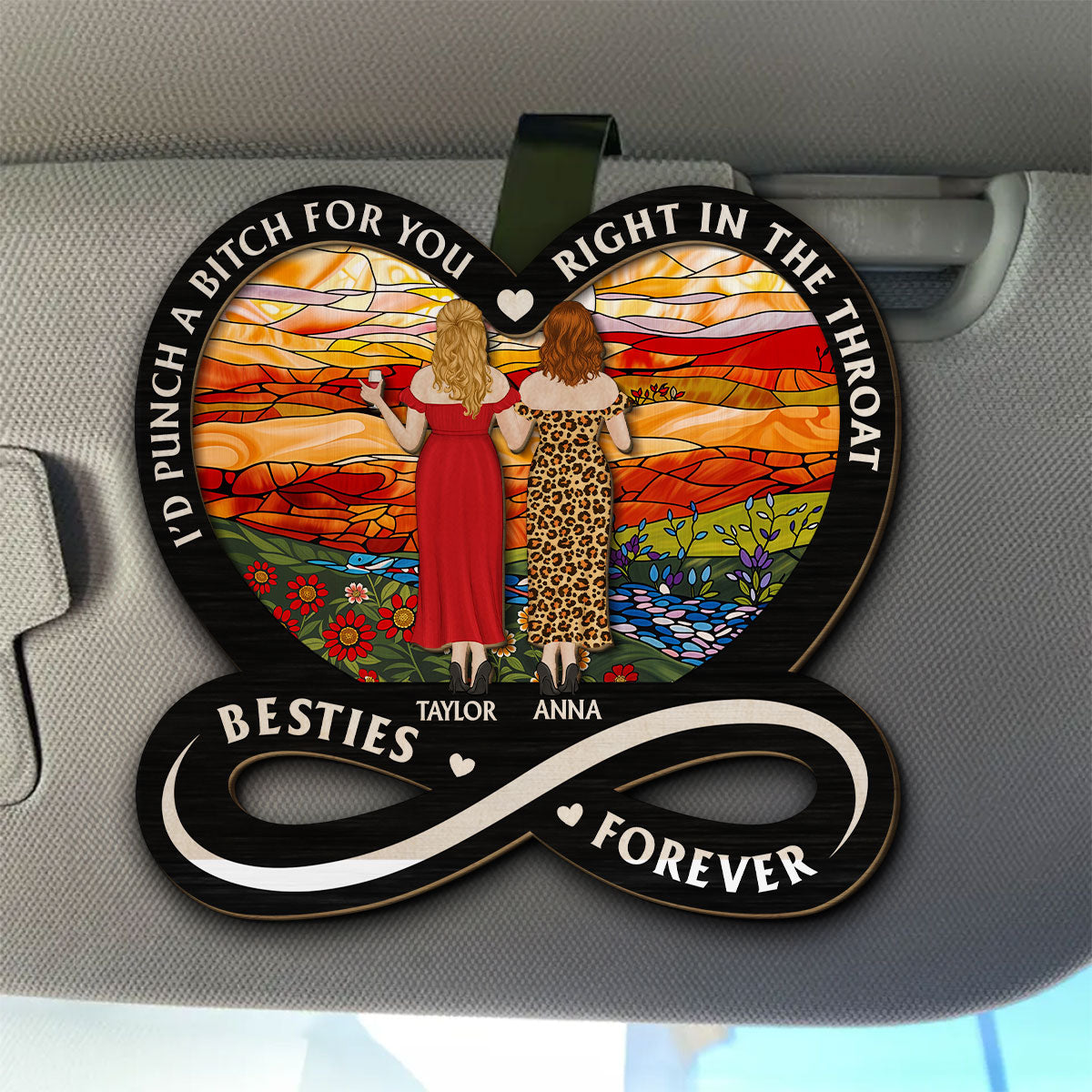 Heartfelt Friendship Forever - Personalized Custom Car Visor Clip