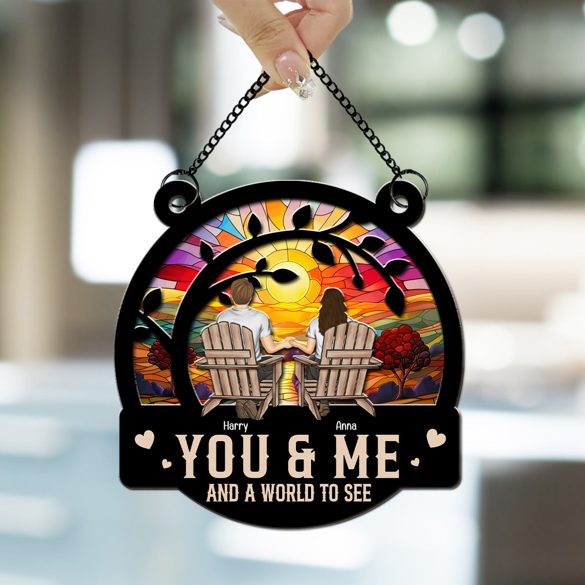 Home Is Anywhere With You - Personalized Custom Suncatcher
