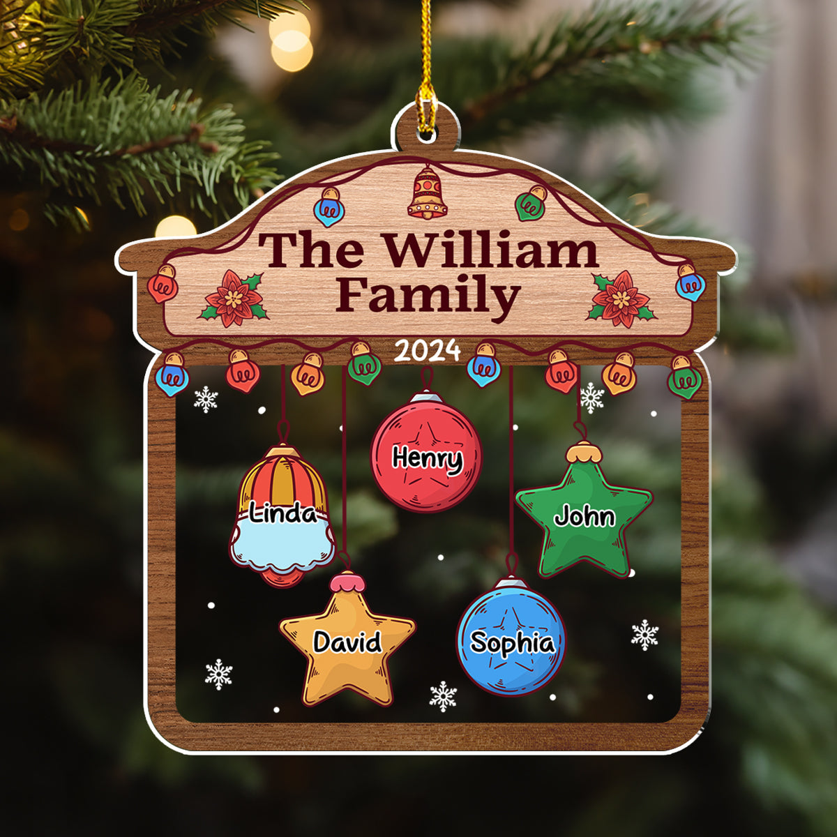 Christmas Family House - Personalized Custom Acrylic Ornament