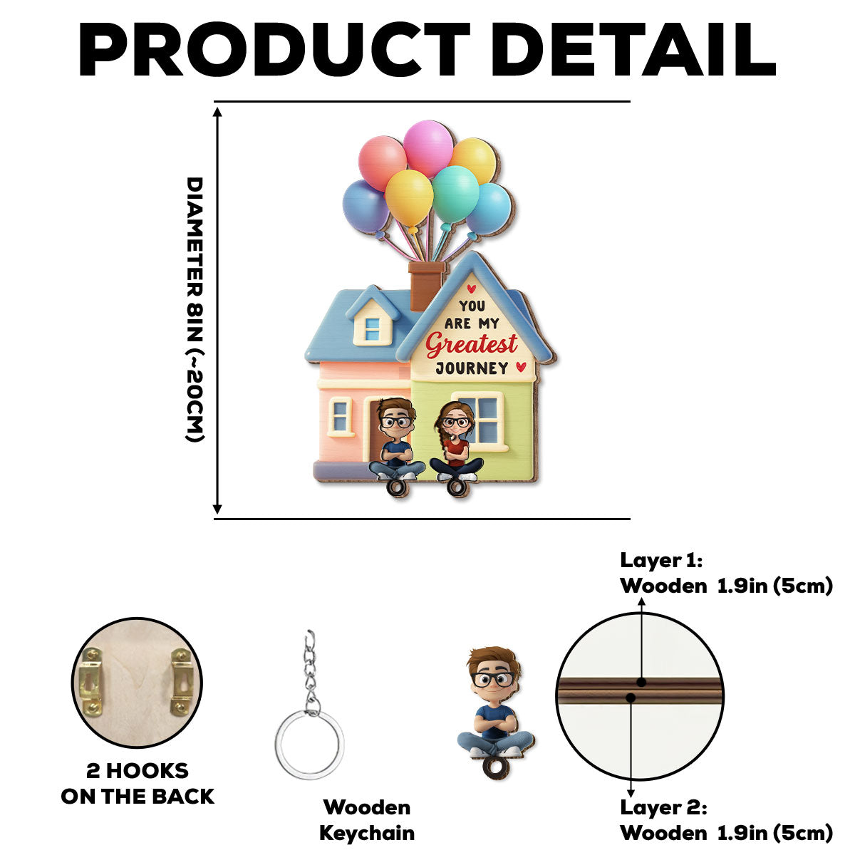 You Are My Greatest Journey - Personalized Custom Wooden Key Holder With Keychain