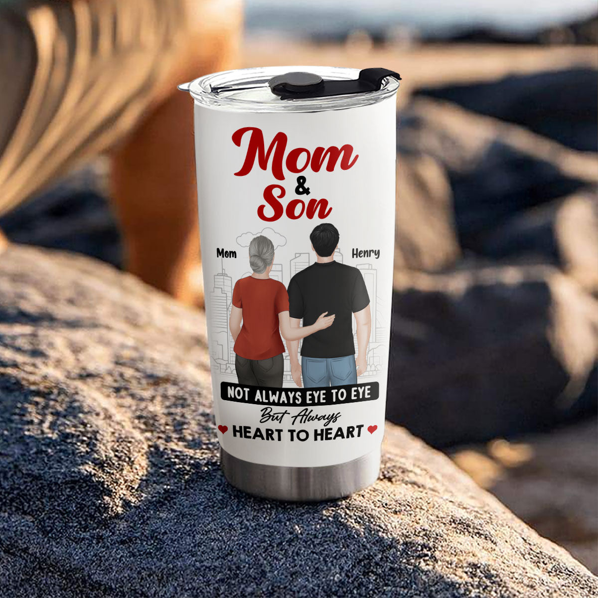 Mom And Son Forever Strong - Personalized Custom Tumbler