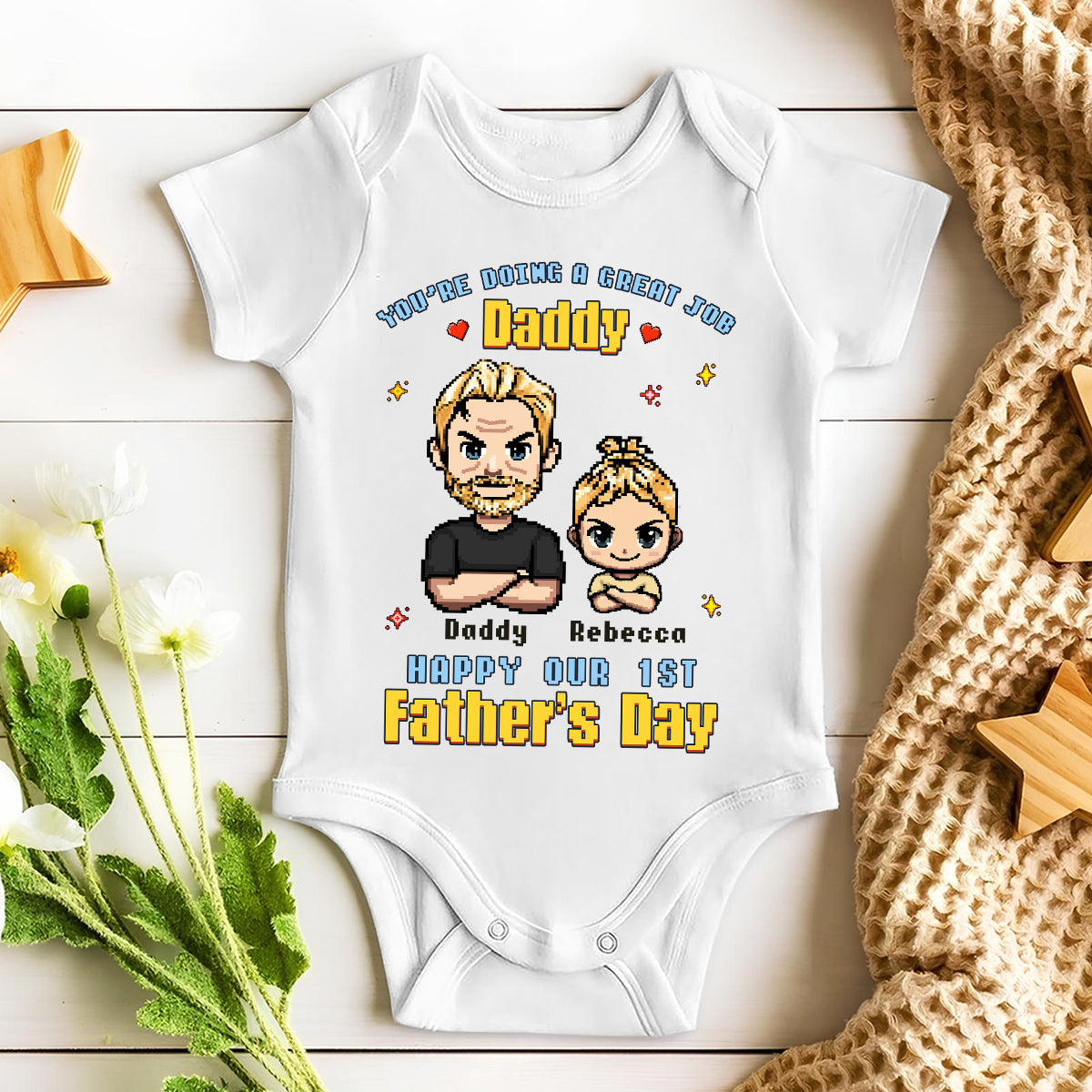 Father And Baby - Personalized Custom Baby Onesie