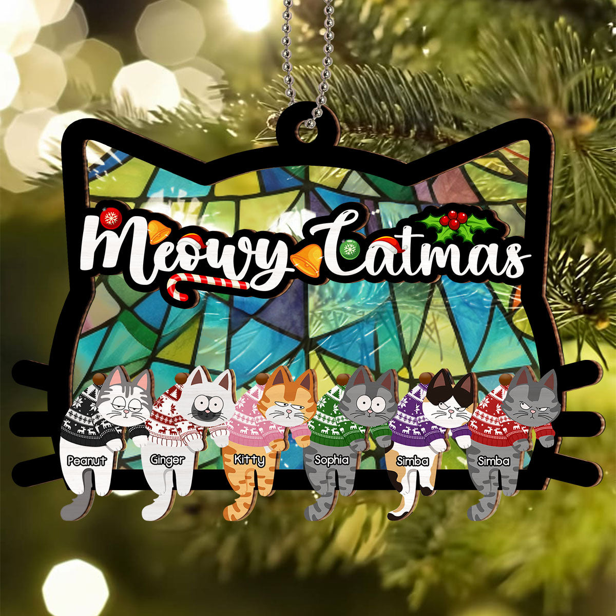 Have A Pawsome Christmas - Personalized Custom Suncatcher Ornament