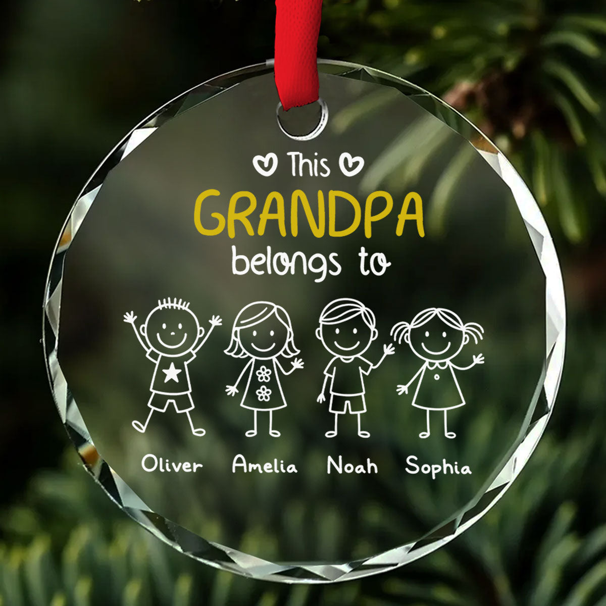 A Grandpa Loved At Christmas - Personalized Custom Glass Ornament