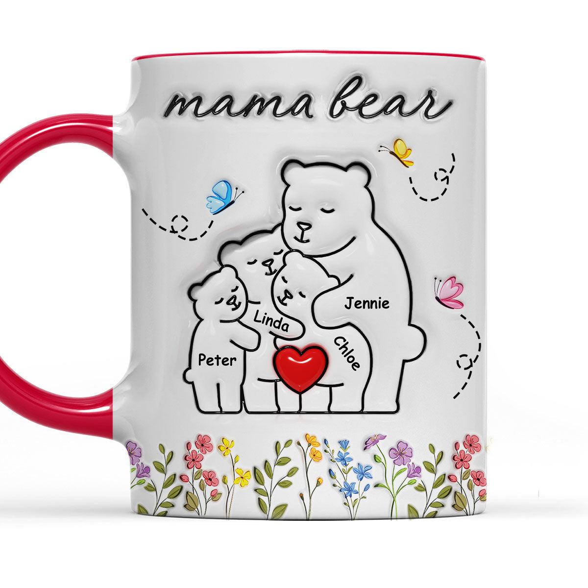 Mama Bear New Style - Personalized Custom 3D Inflated Effect Accent Mug