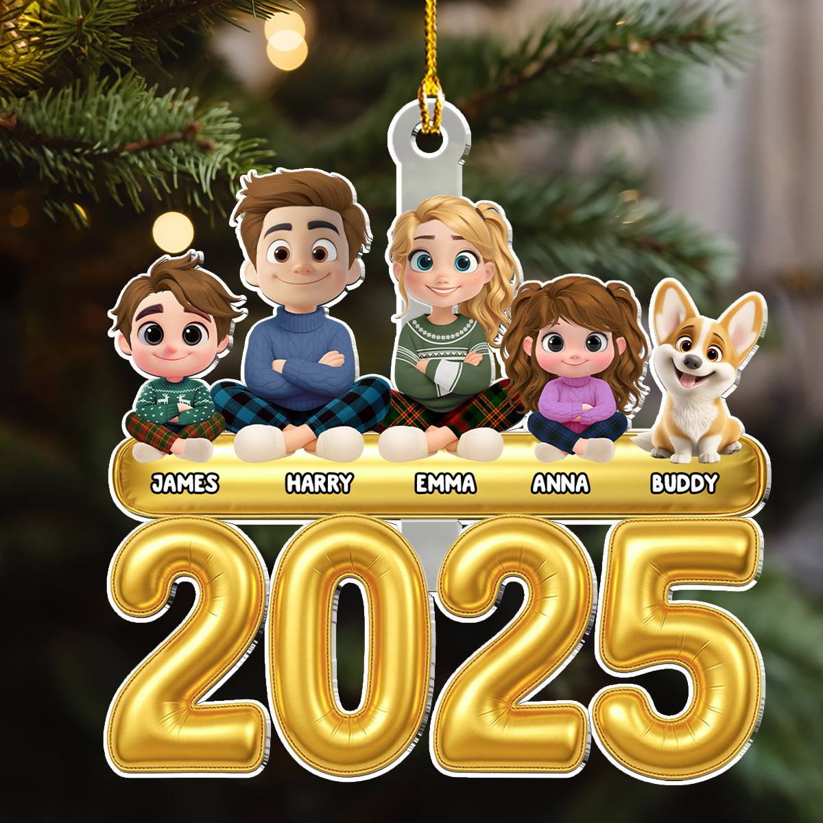 Santa Favorite Family - Personalized Custom Acrylic Ornament