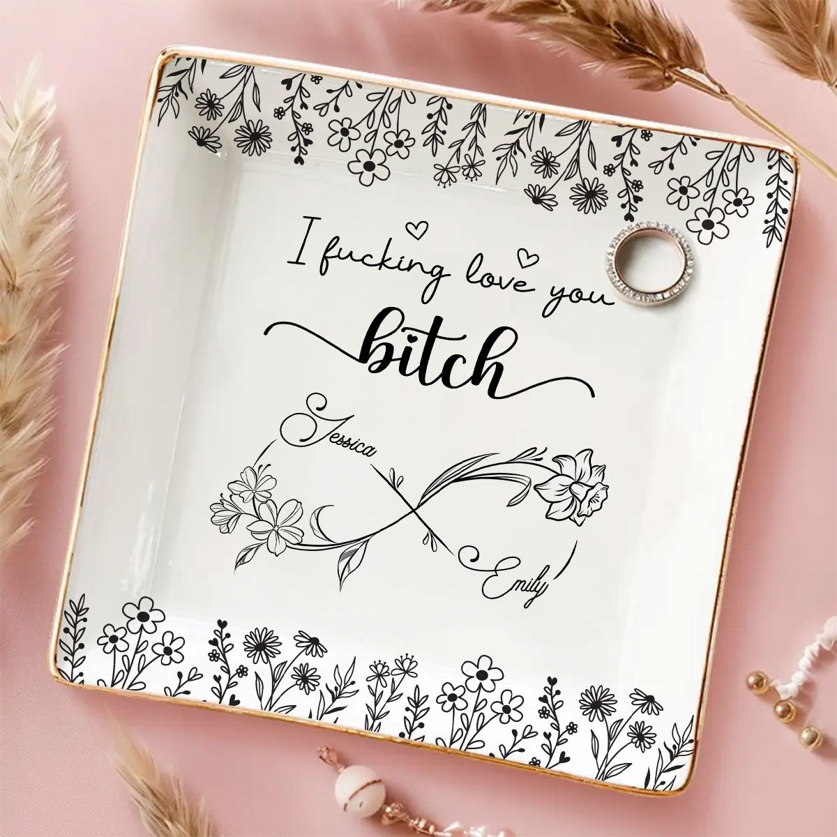 I Love You Bestie - Personalized Custom Jewelry Dish