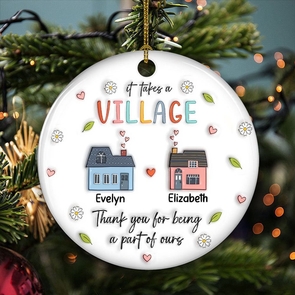Thank You For Being A Part Of Ours - Personalized Custom 3D Inflated Effect Ceramic Ornament