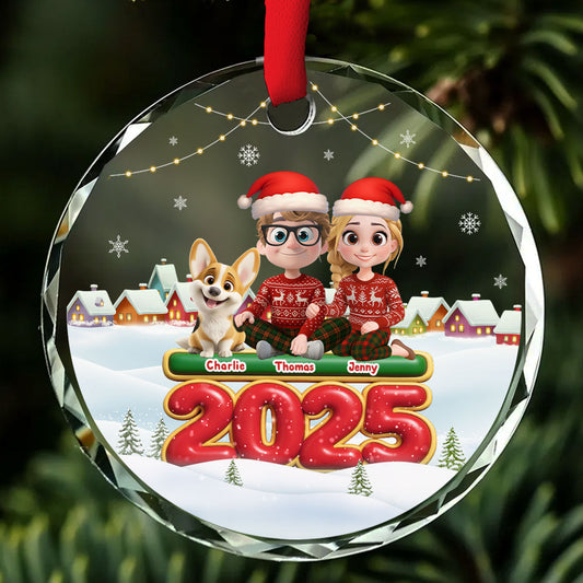 We And Our Dog - Personalized Custom Glass Ornament