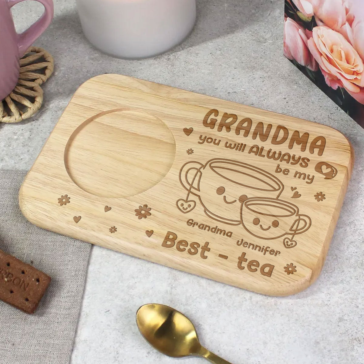 Grandma You Will Always Be My Best - Personalized Custom Wooden Treat Board