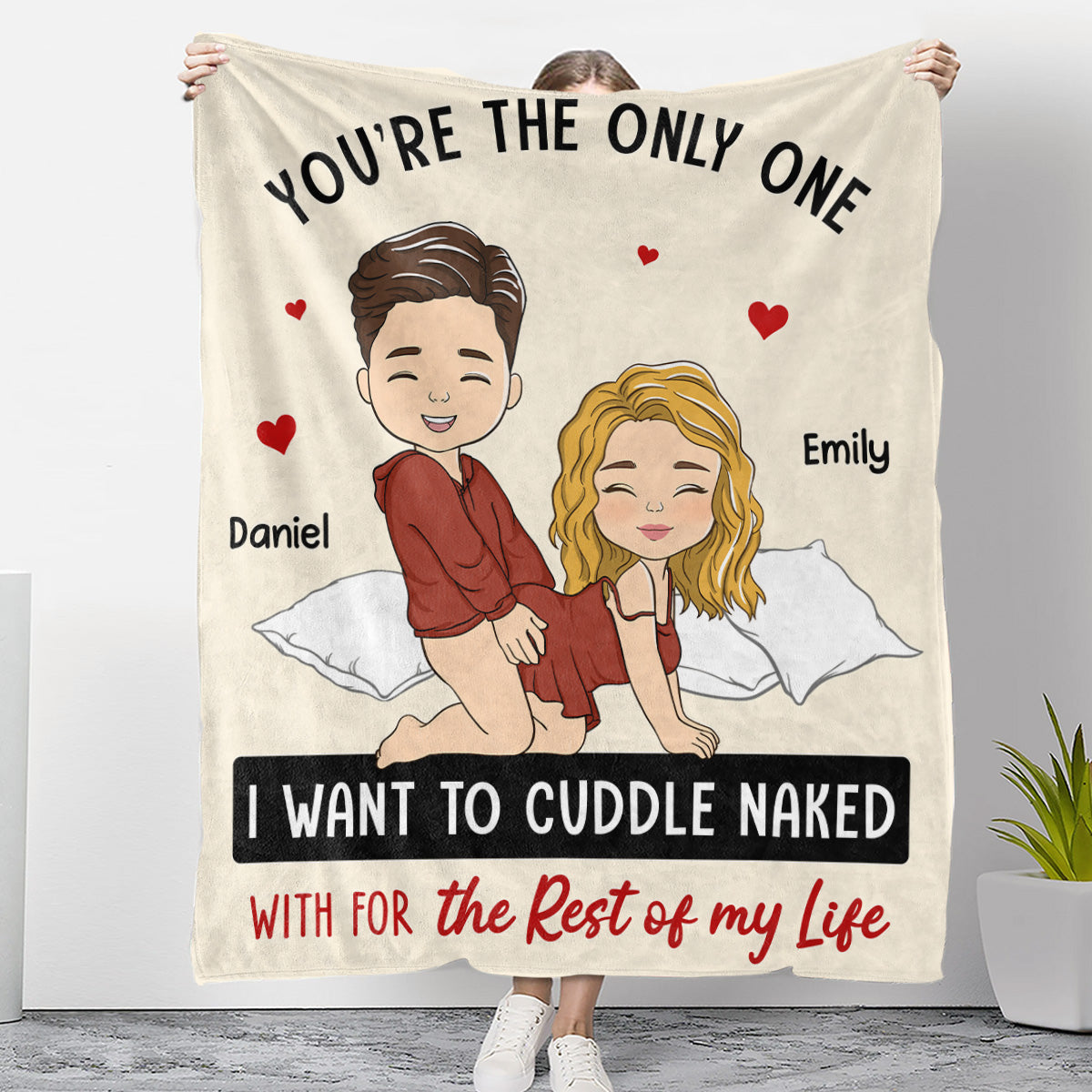 The Person I Want To Cuddle Naked - Personalized Custom Fleece Blanket
