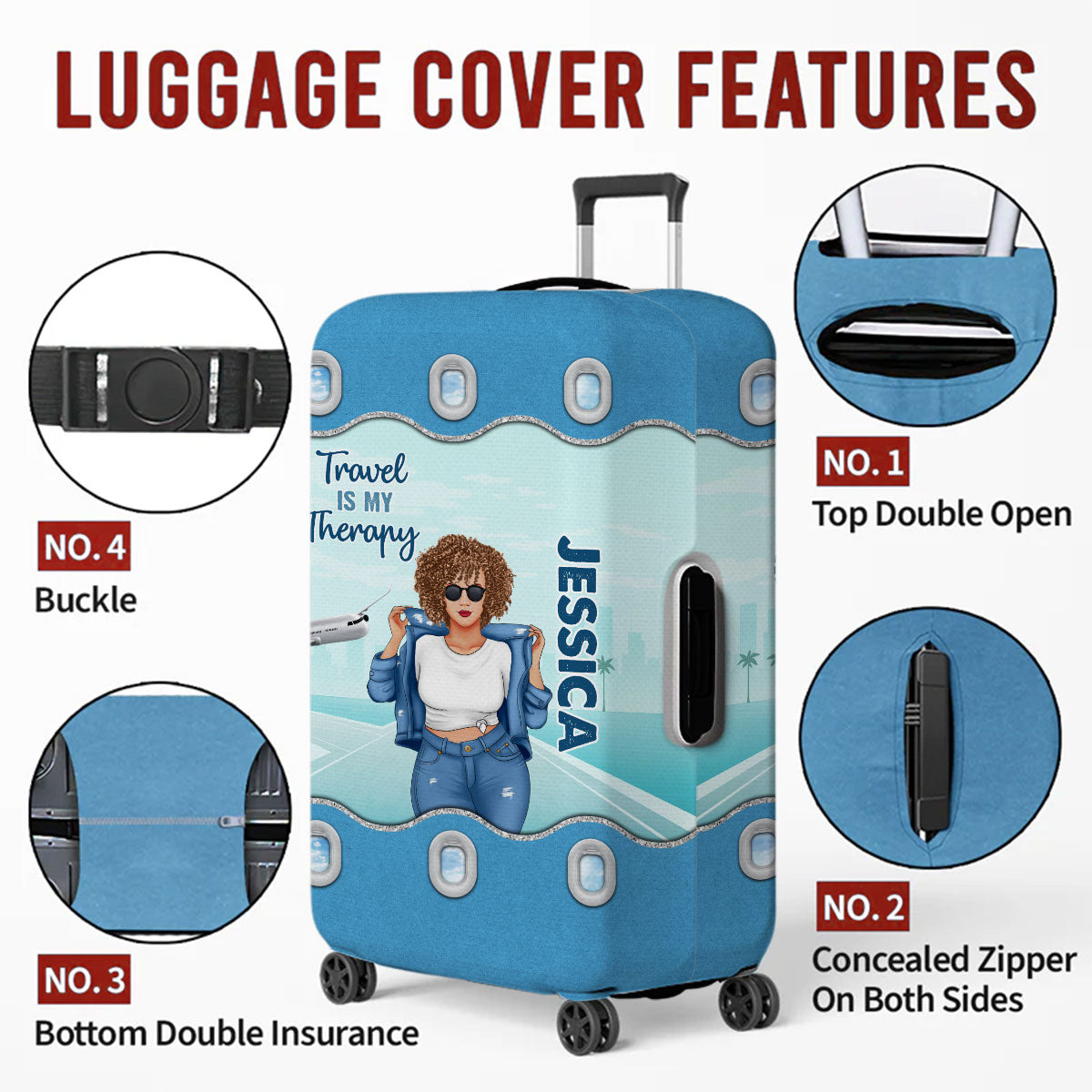 The Sky Is Calling And I Must Go - Personalized Custom Luggage Cover