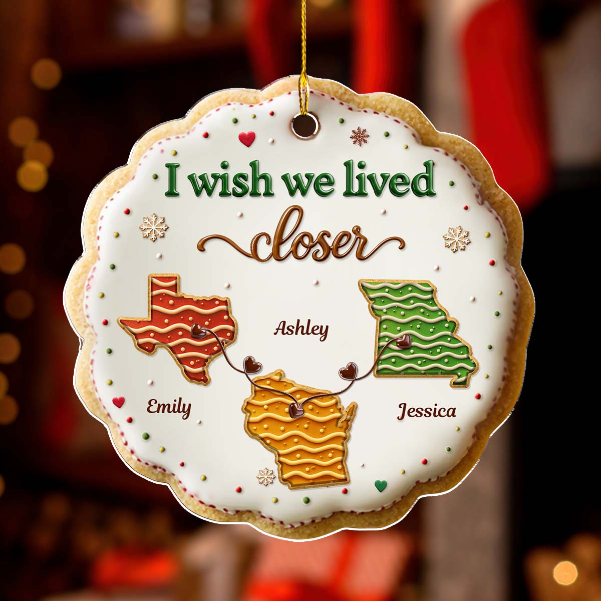 Sweet Friendship - Personalized Custom 3D Effect Acrylic Ornament