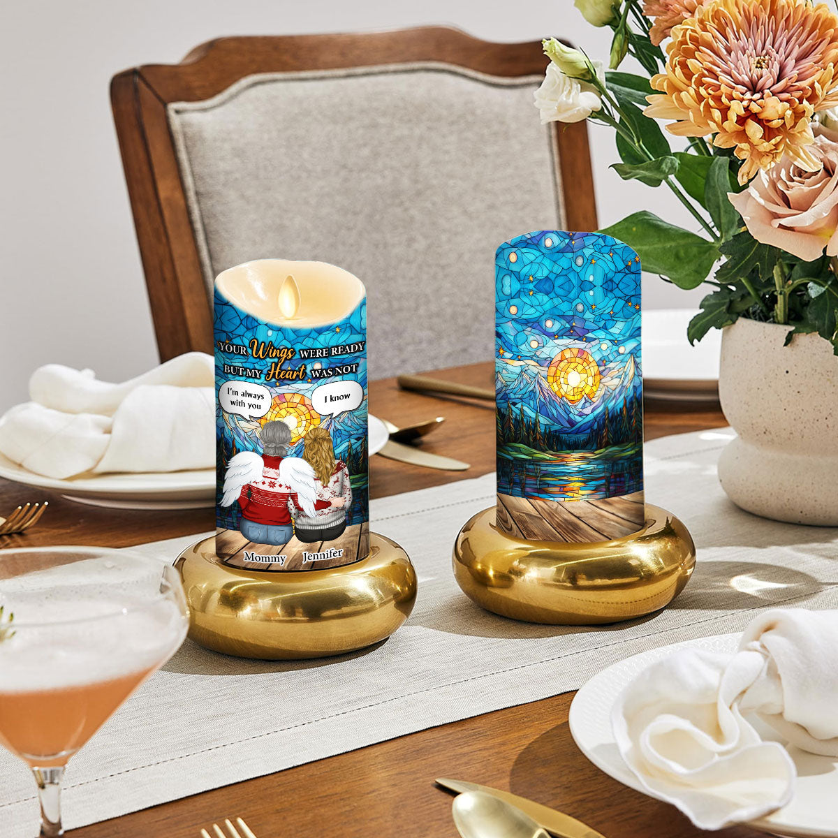 Your Wings Were Ready But My Heart Was Not - Personalized Custom LED Candle