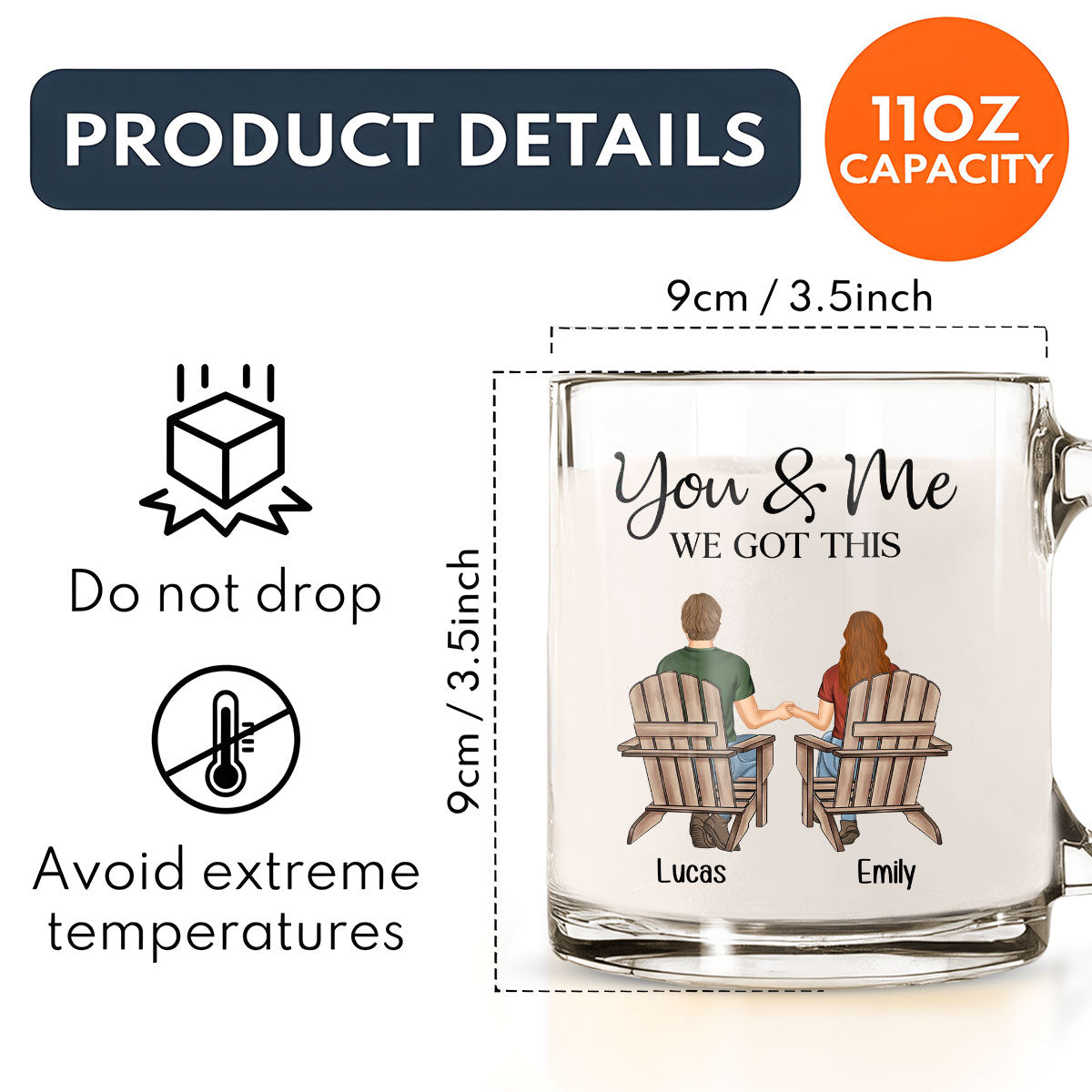 You And Me We Got This - Personalized Custom Glass Mug