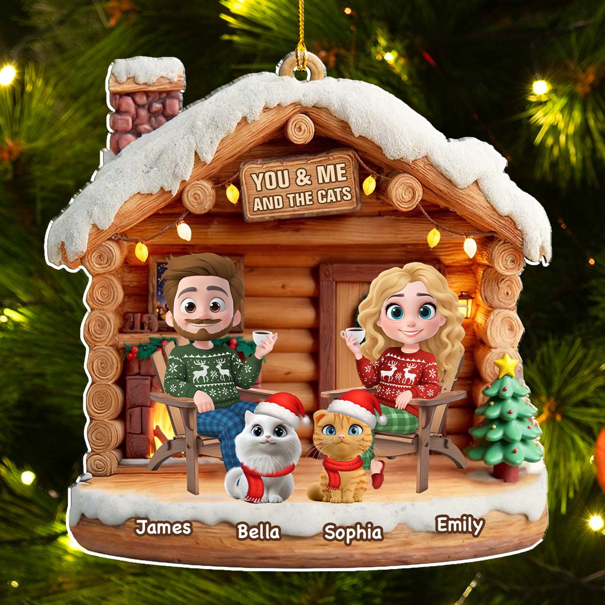 Have A Chat - Personalized Custom 3D Effect Acrylic Ornament