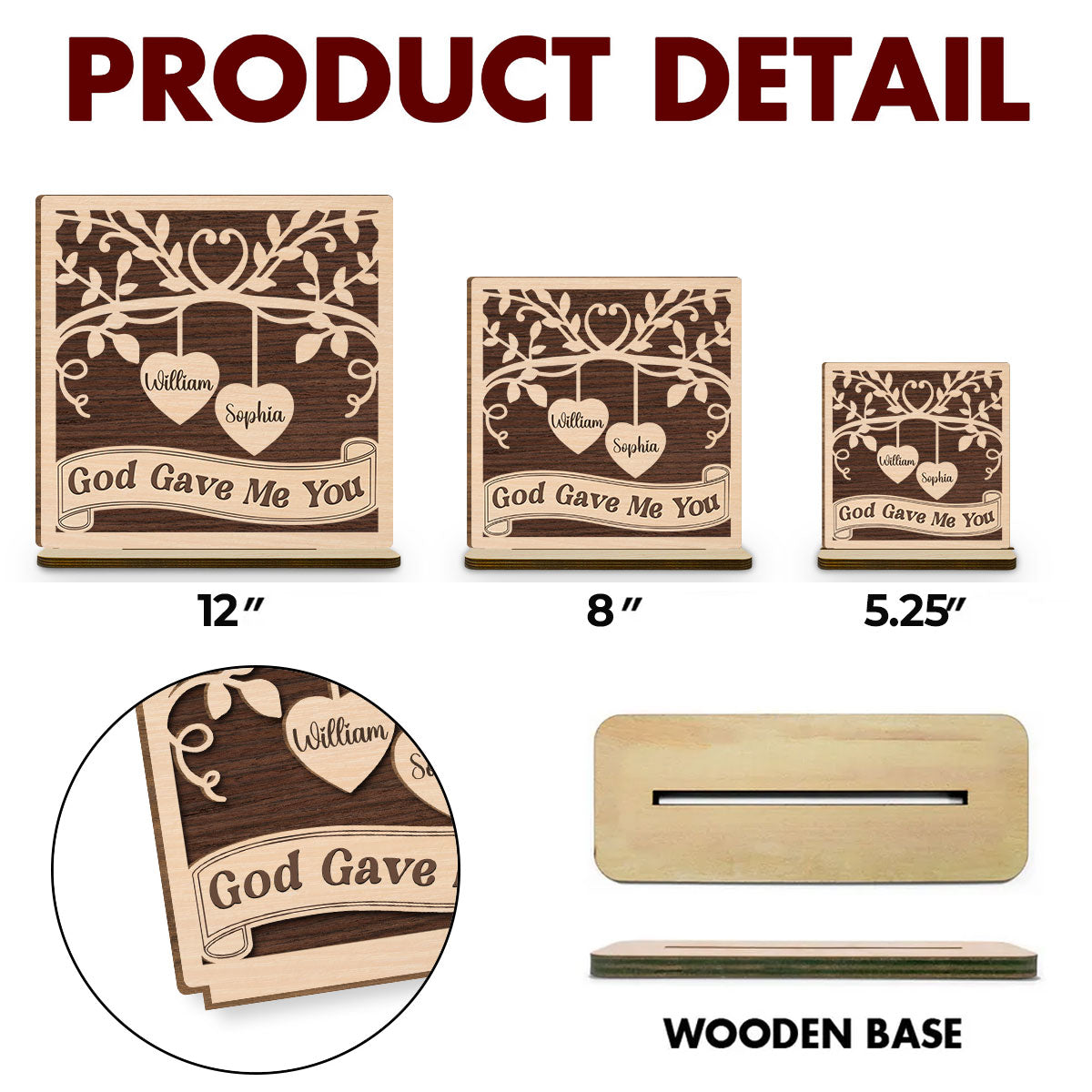 Perfectly Imperfect Together - Personalized Custom 2-Layer Wood Plaque With Flat Base